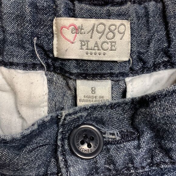 Childrens Place shorts size 8 girls denim Bermuda shorts cotton beach summer - Picture 2 of 6